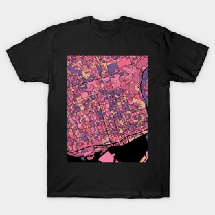 Toronto Map Pattern in Purple & Pink T-Shirt